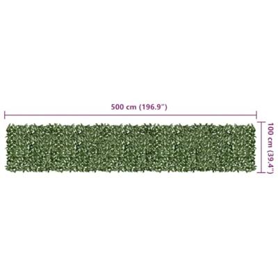 Balkonscherm met donkergroene bladeren 500x100 cm