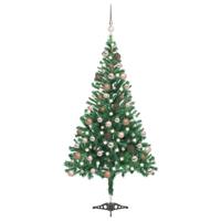 VidaXL Kunstkerstboom met verlichting en kerstballen 230 takken 120 cm - thumbnail