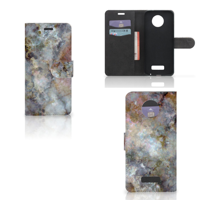 Motorola Moto Z Bookcase Marmer Grijs - thumbnail