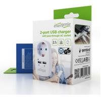 Gembird EG-ACU2-02 oplader voor mobiele apparatuur Wit Binnen - thumbnail