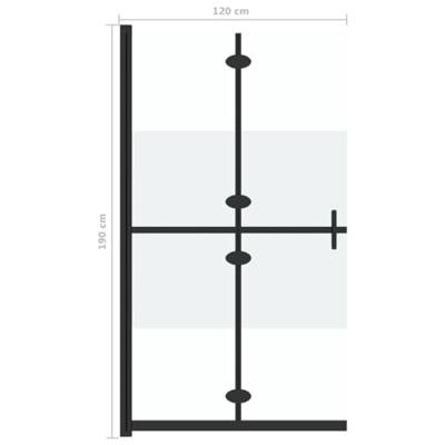 Inloopdouchewand inklapbaar 120x190 cm ESG-glas halfmat - thumbnail