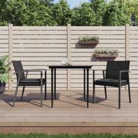 Tuinstoelen 2 st met kussens 56,5x57x83 cm poly rattan zwart - thumbnail