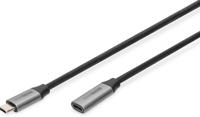 DIGITUS USB-C verlengkabel - USB 3.0 Gen1 - vrouwelijk naar mannelijk - 5 Gbps - 60W Power Delivery - Thunderbolt 3-4k/60Hz - 1m - zwart - thumbnail