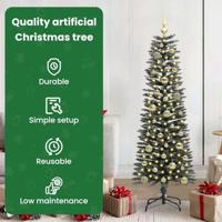 VidaXL Kunstkerstboom met 150 led groen 150 cm pvc en plastic en staal - thumbnail