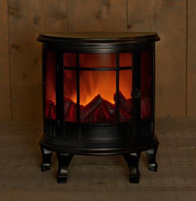 Batterijverlichting haard zwart 30 x 16 x 35 cm met timer - Annas collection