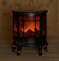 Batterijverlichting haard zwart 30 x 16 x 35 cm met timer Anna's collection - Annas collection - thumbnail