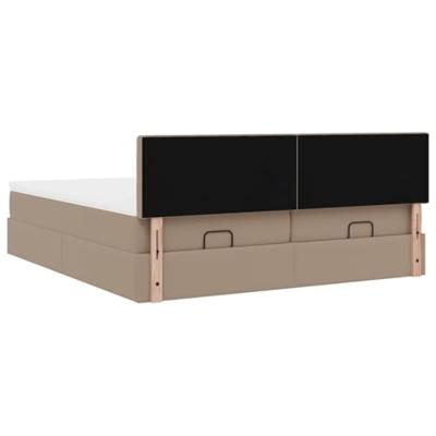 Ottoman bed met matrassen 180x200cm kunstleer cappuccinokleurig