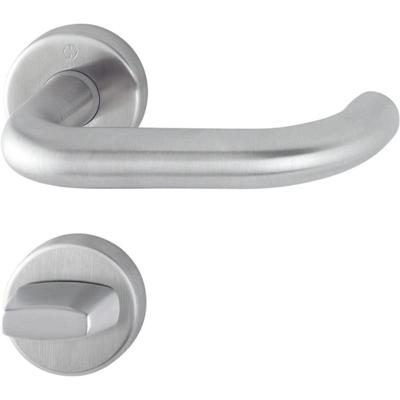 Hoppe deurkruk met wc-rozet - Paris - deurdikte 37/42mm - RVS