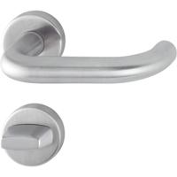 Hoppe deurkruk met wc-rozet - Paris - deurdikte 37/42mm - RVS - thumbnail