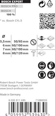 Bosch Accessories EXPERT CYL-9 MultiConstruction 2608900650 Multifunctionele boorset 4-delig 5.5 mm, 6 mm, 7 mm, 8 mm Cilinderschacht 4 stuk(s) - thumbnail