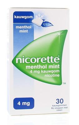 Nicorette Kauwgom 4mg menthol mint 30 Stuks