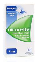 Nicorette Kauwgom 4mg menthol mint 30 Stuks - thumbnail