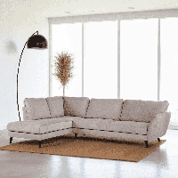 BASE 3-zits Hoekbank 'Spiro' Links, kleur Beige - thumbnail