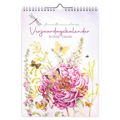 Janneke Brinkman A4 Verjaardagskalender Pioenroos
