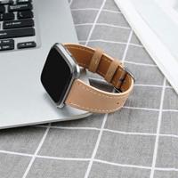 By Qubix - Compatible met Fitbit Versa 1/2 & Lite leren bandje - Lichtbruin - Compatible fitbit bandje - thumbnail