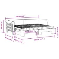 Slaapbank onderschuifbed matrassen 90x190cm fluweel donkergrijs - thumbnail
