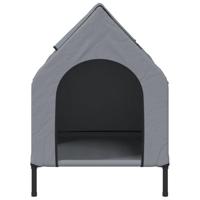 VidaXL Hondenhok oxford stof en staal lichtgrijs - thumbnail