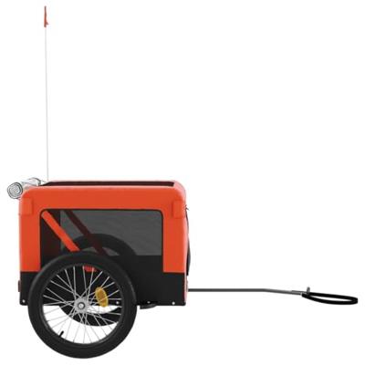 Hondenfietstrailer oxford stof en ijzer oranje en zwart - thumbnail