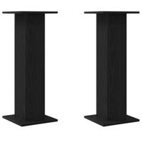 VidaXL Plantenstandaard 2 pcs zwart eiken 30 x 30 x 80 cm bewerkt hout - thumbnail