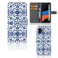 Samsung Galaxy Xcover 6 Pro Hoesje Flower Blue - thumbnail