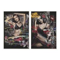 Schilderij Home ESPRIT Zwart Modern Stads 80 x 3,5 x 120 cm (2 Stuks) - thumbnail