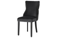 Chesterfield Stoel CASTLE DELUXE Zwart fluweel met leeuwenkop klinknagels - 45733 - thumbnail