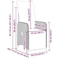 3-delige Bistroset met kussens poly rattan zwart - thumbnail
