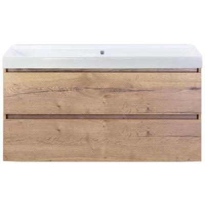 Maxx XL Badmeubelset 120 cm - Natuur Eiken - Wastafel Just Enkel Zonder Kraangat