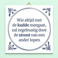 Tegeltje Wie met de kudde meegaat - thumbnail