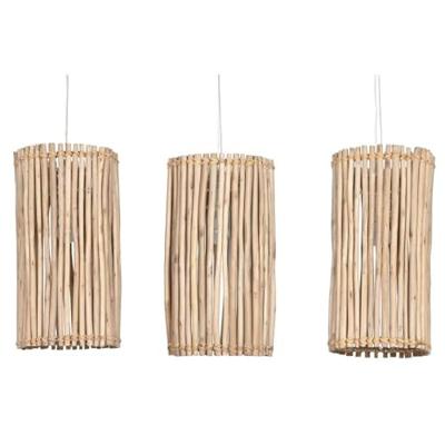 Plafondlamp Home ESPRIT Wit Natuurlijk Eucalyptushout 50 W 20 x 20 x 40 cm