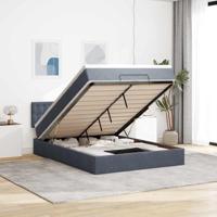 Ottoman bed met matras 140x200cm fluweel donkergrijs - thumbnail