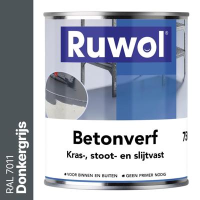 Ruwol Betonverf Donkergrijs (RAL 7011) 750 ml Ruwol Betonverf Donkergrijs (RAL 7011) 750 ml