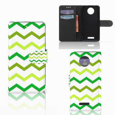 Motorola Moto C Plus Telefoon Hoesje Zigzag Groen Motorola Moto C Plus Telefoon Hoesje Zigzag Groen