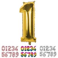 Cijfer ballon &apos;1&apos; folie goud 36cm - thumbnail