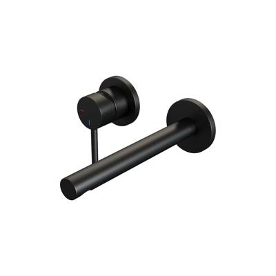 Inbouw Wastafelmengkraan Brauer Black Edition Coldstart Rechte Uitloop Ronde Hendel Links Geborsteld Mat Zwart Met Rozetten Brauer