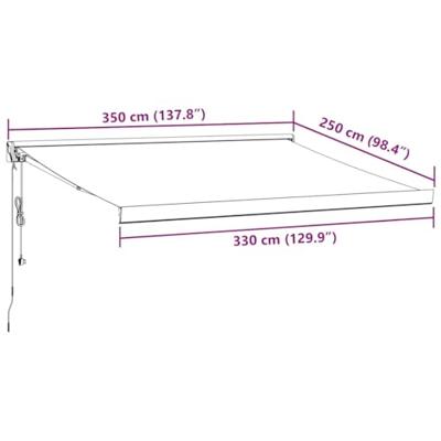 Luifel automatisch uittrekbaar 350x250 cm bordeauxrood