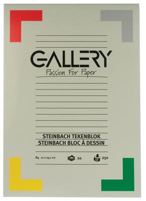 Gallery Steinbach tekenpapier, 250 g, ft 21 x 29,7 cm, A4, gekorreld, blok van 20 vel