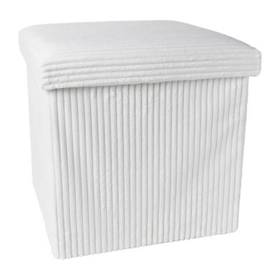Opbergbox teddy rib vierkant - wit - 38x38x38 cm Opbergbox teddy rib vierkant - wit - 38x38x38 cm