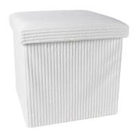 Opbergbox teddy rib vierkant - wit - 38x38x38 cm - thumbnail
