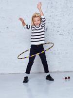 Slim fit jeans Morphologik "waterless" meisjes heupomtrek LARGE zwart denim - thumbnail