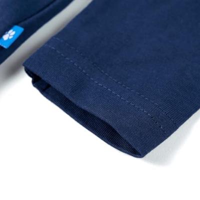 Kindershirt met lange mouwen vliegtuigprint 92 marineblauw