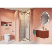 Crosswater Clear 6 douchedeur - 76cm - in profiel draaiende deur - messing geborsteld CAIDFC0760 - thumbnail