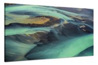 Schilderij - Gletsjerrivieren in IJsland, groen, Premium Print - thumbnail