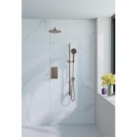 Fortifura Calvi Inbouw Regendoucheset - thermostatisch - wandarm - glijstang - 30cm hoofddouche - ronde handdouche - metalen doucheslang - geborsteld koper PVD (Koper) SW970043/SW1139124/SW1159496/SW970048/SW970053/SW1 - thumbnail