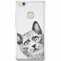 Huawei P10 Lite siliconen hoesje - Kiekeboe kat - thumbnail
