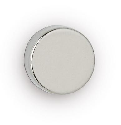 MAUL neodymium schijfmagneet, ft 12 x 5 mm, trekkracht 4 kg, zilver, blister van 4 stuks MAUL neodymium schijfmagneet, ft 12 x 5 mm, trekkracht 4 kg, zilver, blister van 4 stuks