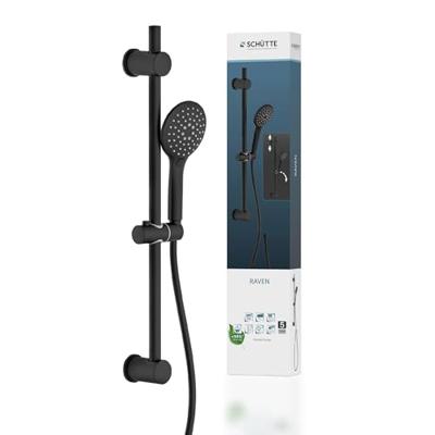 Glijstangset Schutte Raven 3 Standen Handdouche Incl Douchestang Mat Zwart