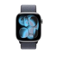Apple Watch Band - Geweven sportbandje - 46 mm - Ankerblauw - Eén maat voor de meeste polsen - thumbnail