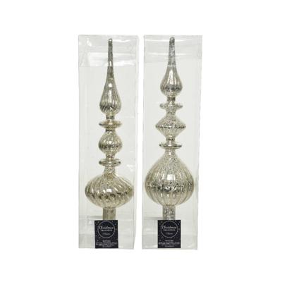 Piek antique glas zilver h35cm