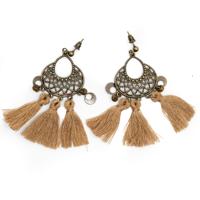 Bohemian Oorhangers Mandala met Bruine Kwast - thumbnail